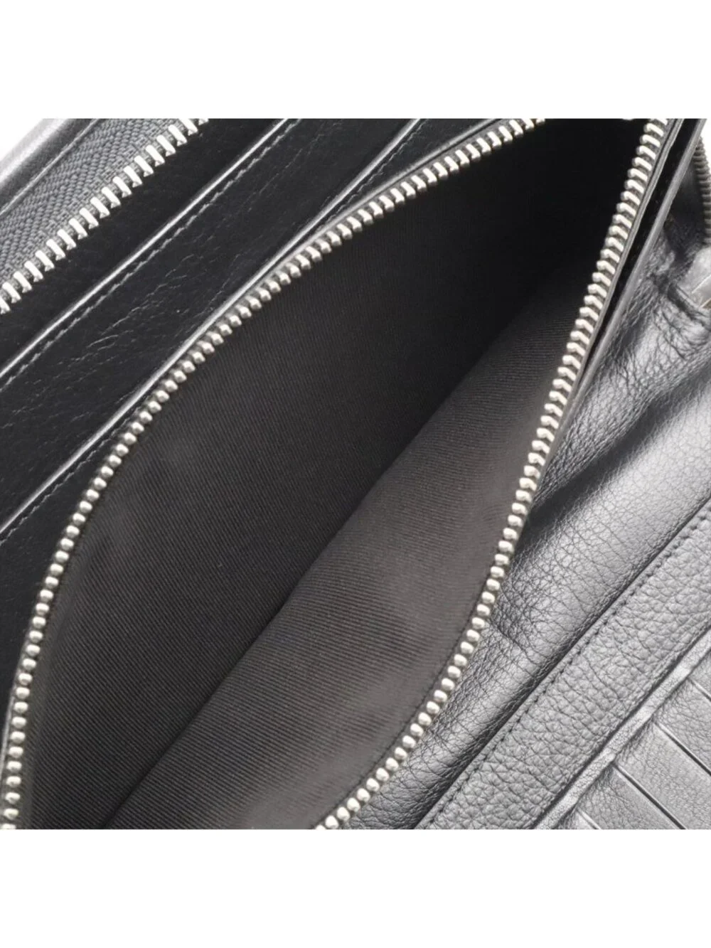Loewe Anagram Clutch Zip Around Wallet Leather Black Silver